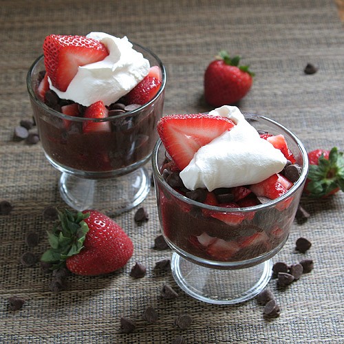 two pudding parfaits in glasses