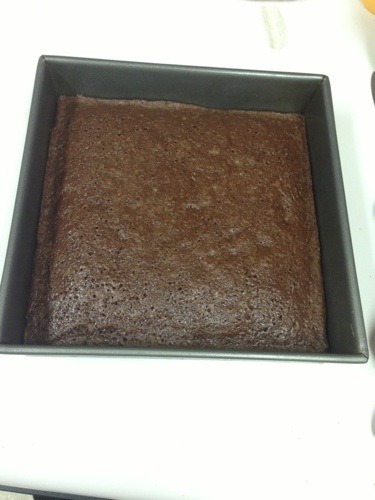 baked brownies in a baking pan