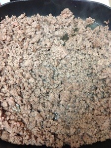 cooking ground beef in skillet