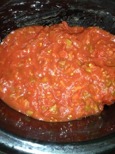salsa on chicken in crockpot