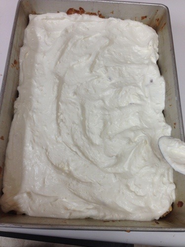 whipped cream in a pan