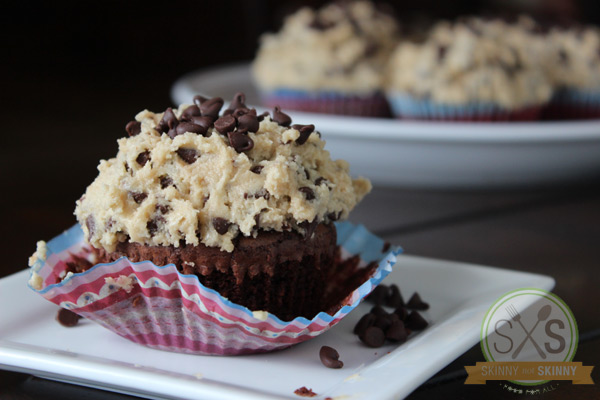 Fudge Brownie Cupcakes with Cookie Dough Frosting