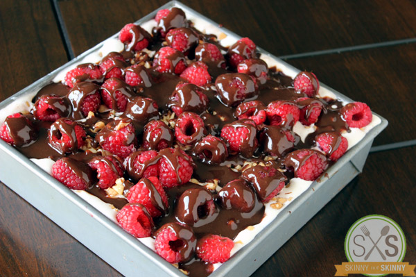 Raspberry Brownies in baking pan