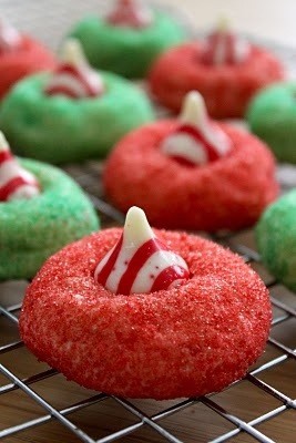 red and green candy cane kisses
