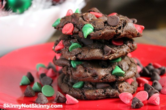 stack of Holiday Oreo Cookies on red plate
