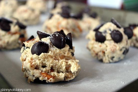 Dark Chocolate Caramel Pretzel Cookies